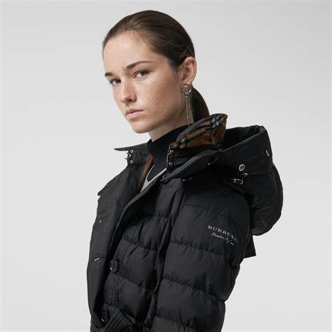 burberry detachable hood down filled puffer coat|More.